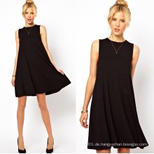 OEM Severice Art und Weise klassisches schwarzes Sleeveless beiläufiges Mädchen-Kleid
